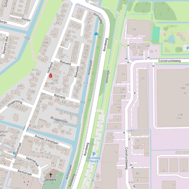 Kaart van de Rondweg.