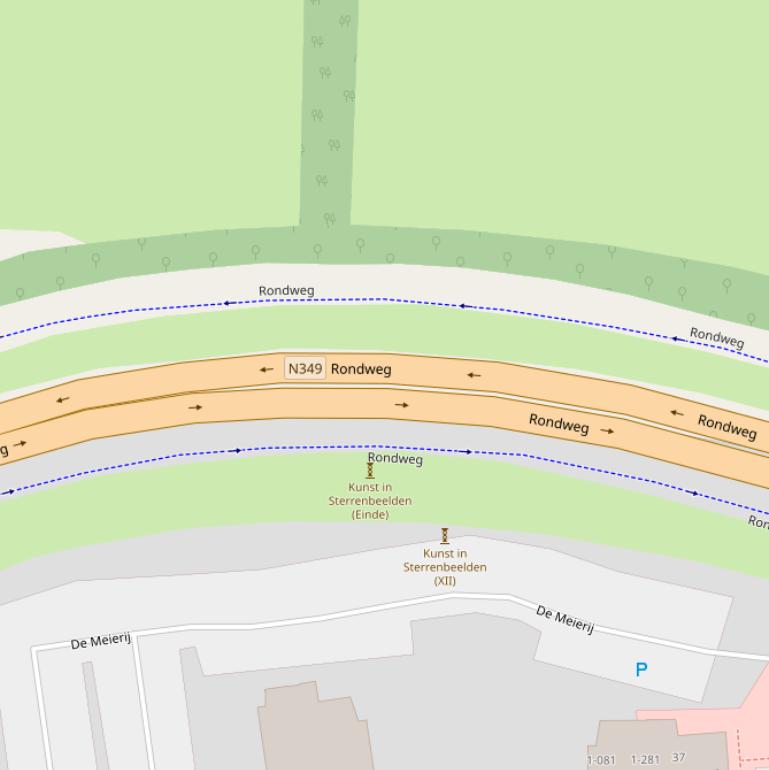 Kaart van de Rondweg.
