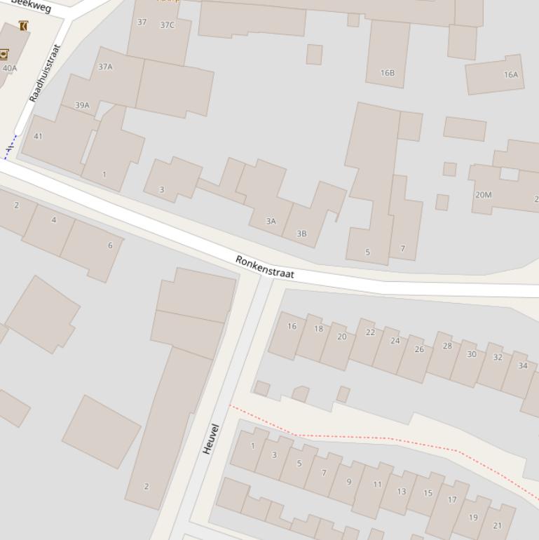 Kaart van de Ronkenstraat.