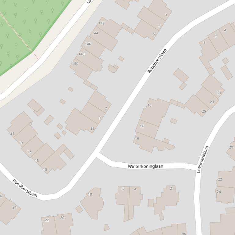 Kaart van de Roodborstlaan.