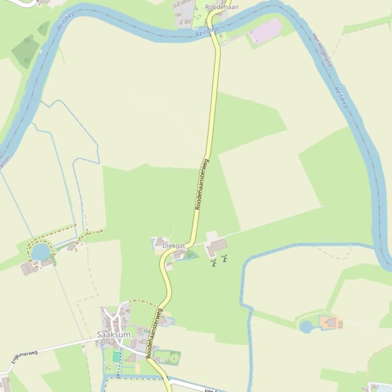 Kaart van de Roodehaansterweg.