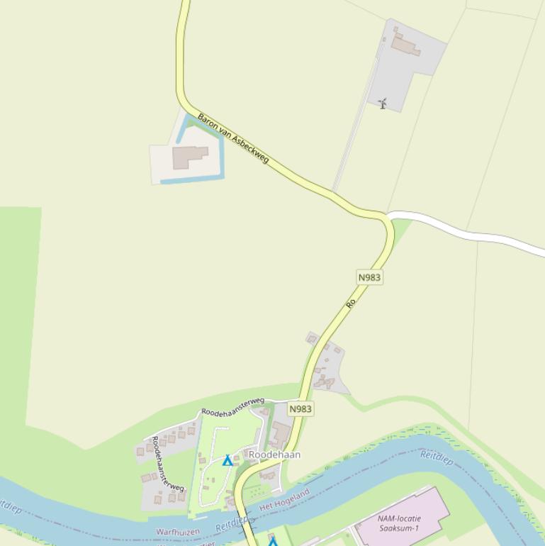 Kaart van de Roodehaansterweg.