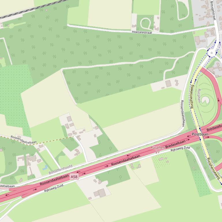 Kaart van  Roosendaalsebaan.