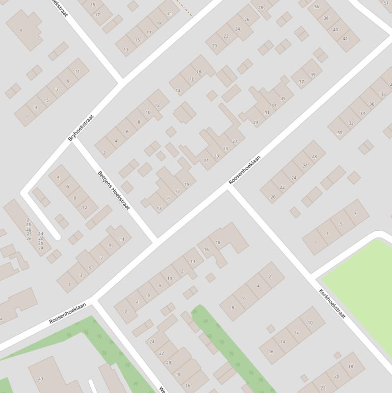 Kaart van de Roosenhoeklaan.