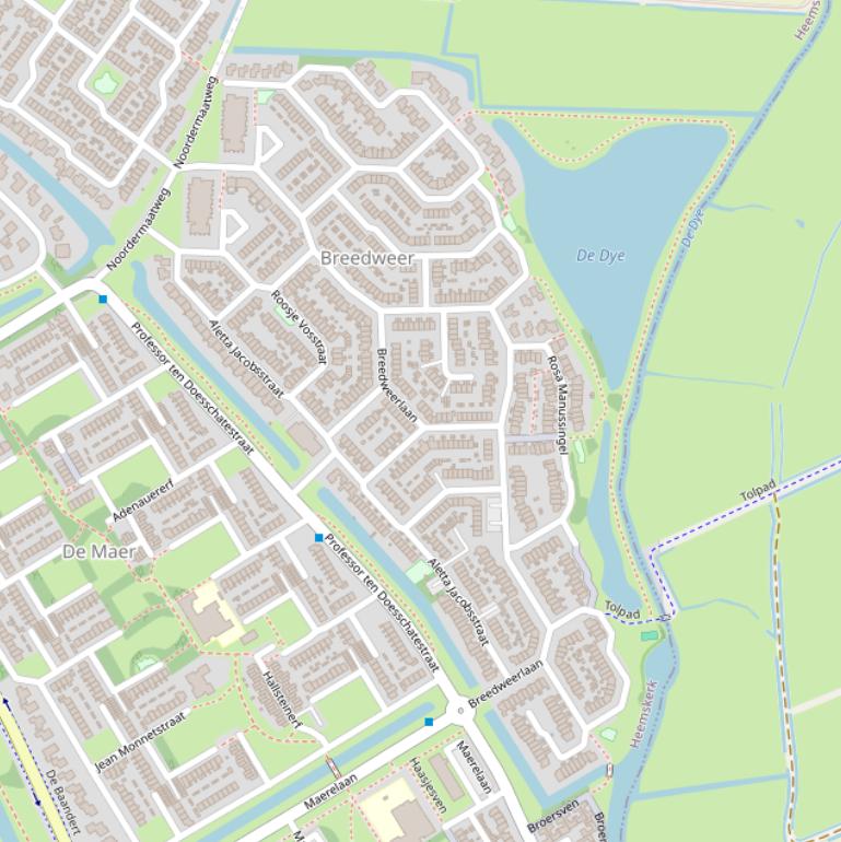 Kaart van de Rosa Manussingel.