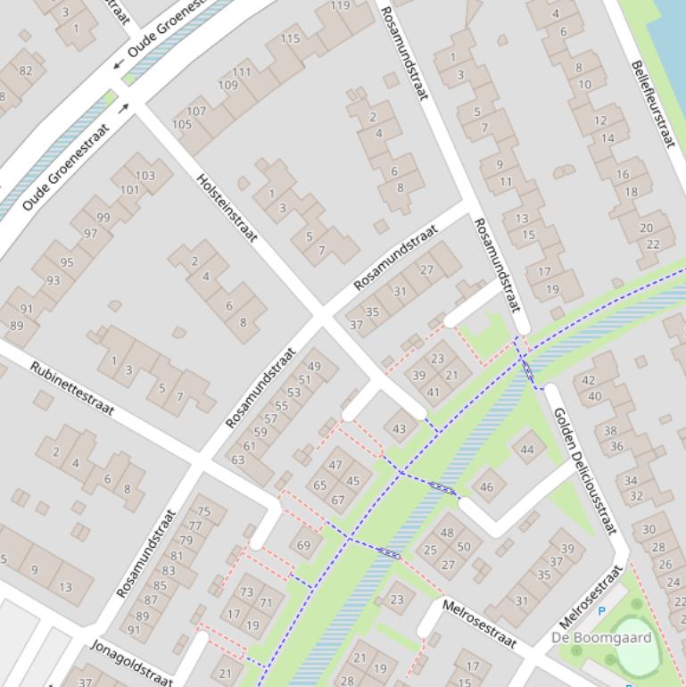 Kaart van de Rosamundstraat.