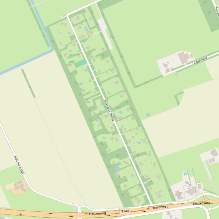 Kaart van de Rosengaardeweg.