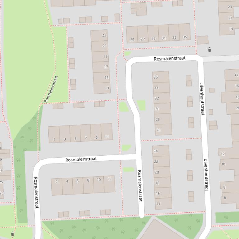 Kaart van de Rosmalenstraat.