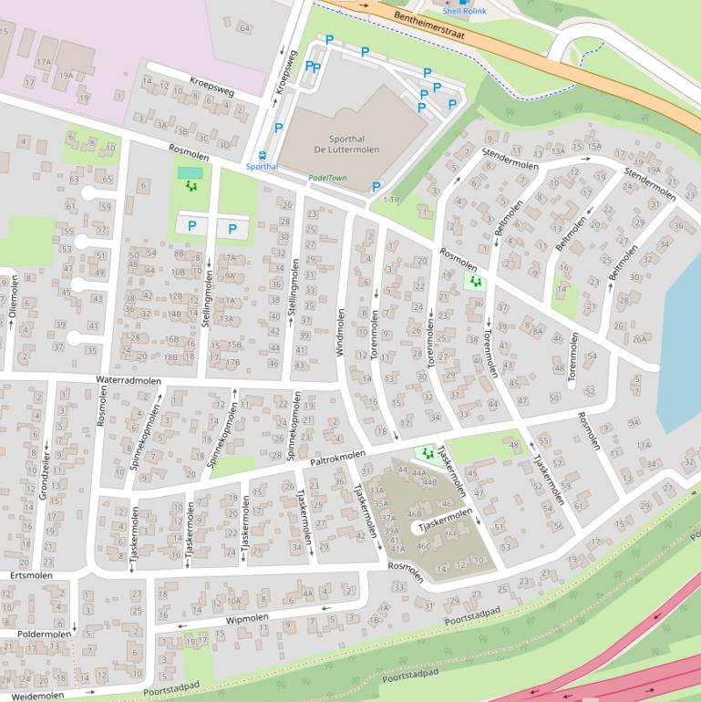 Kaart van  Rosmolen.