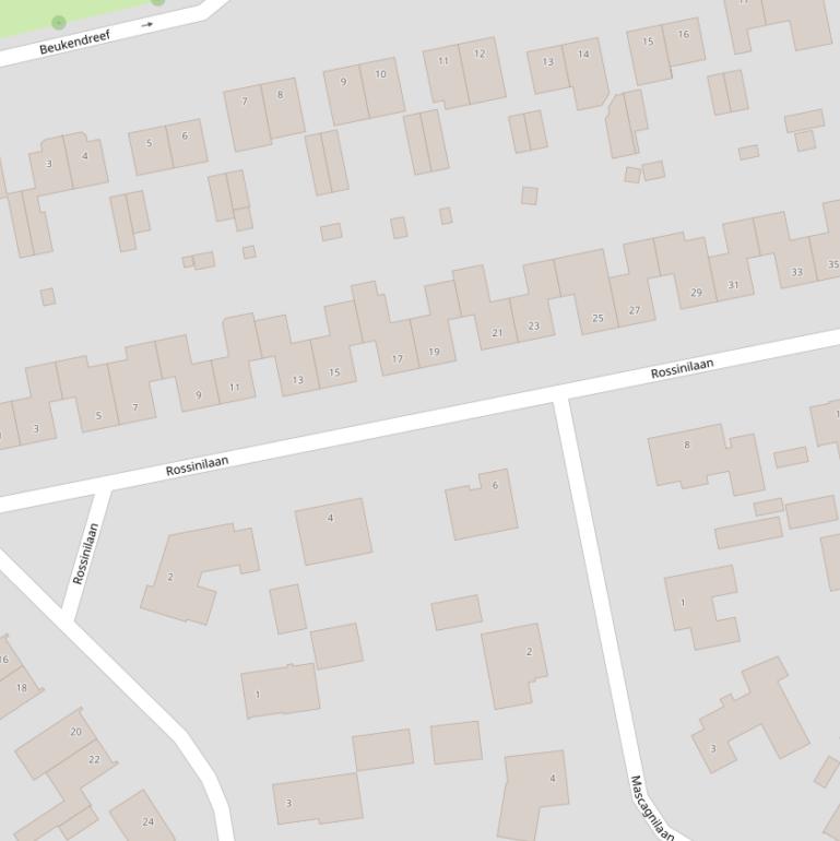 Kaart van de Rossinilaan.