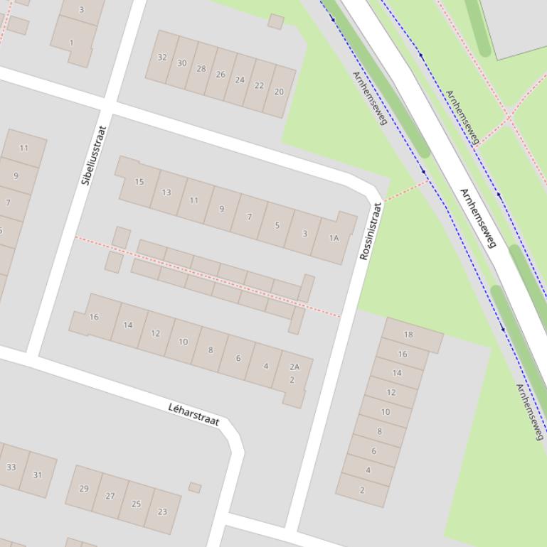 Kaart van de Rossinistraat.