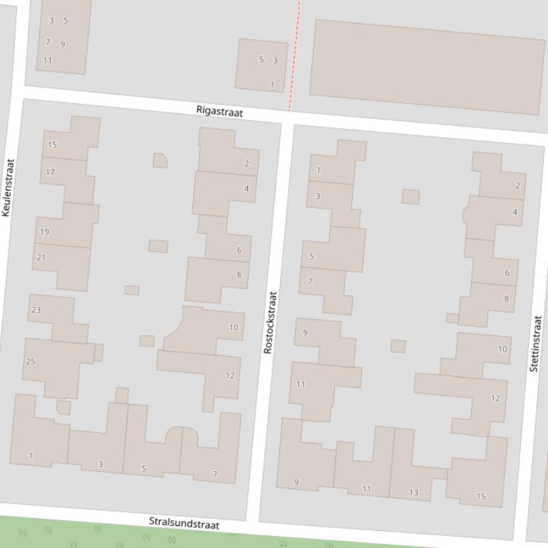 Kaart van de Rostockstraat.