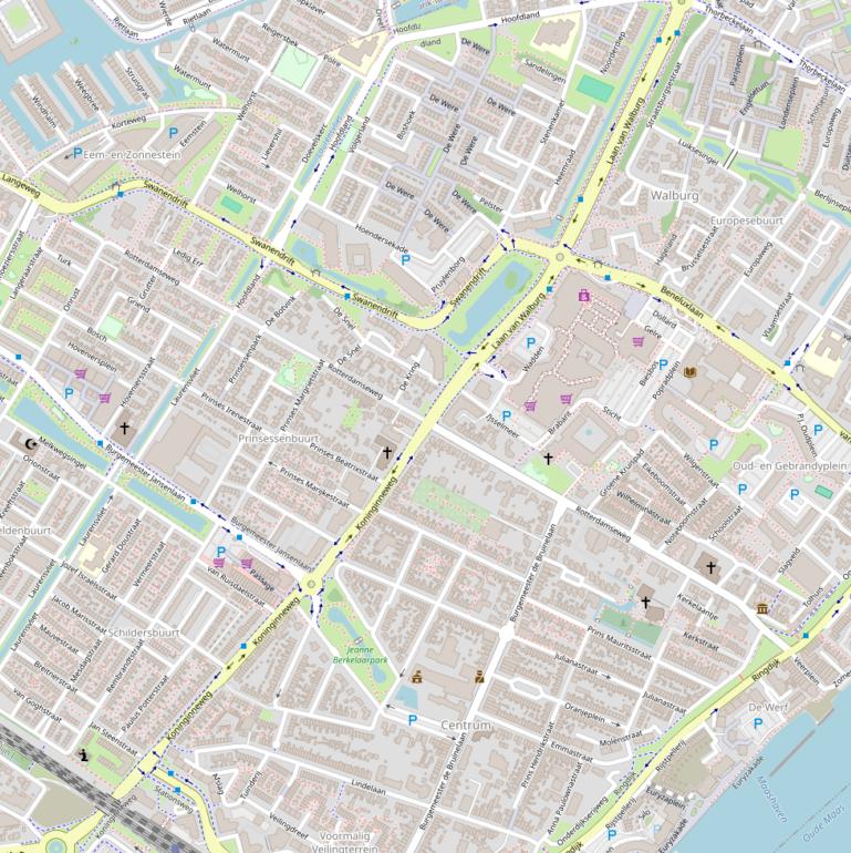 Kaart van de Rotterdamseweg.