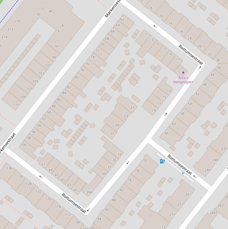 Kaart van de Rottumsestraat.