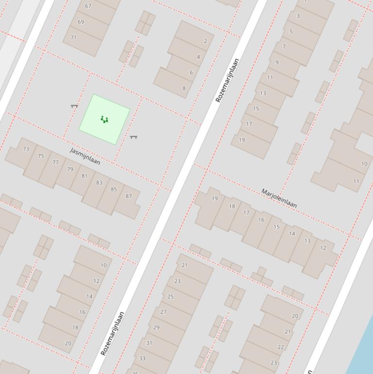 Kaart van de Rozemarijnlaan.