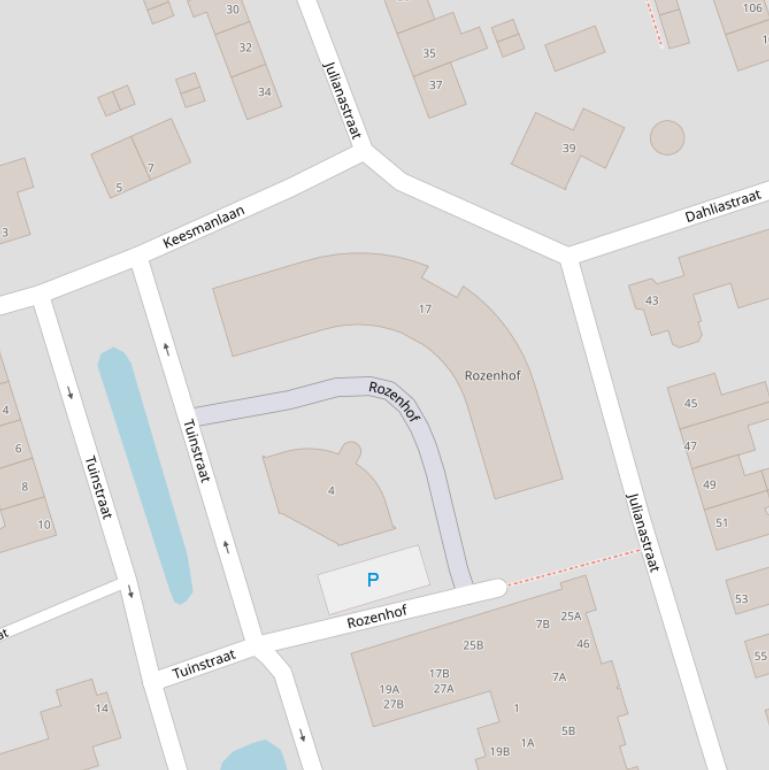 Kaart van de Rozenhof.