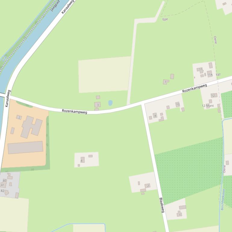 Kaart van de Rozenkampweg.