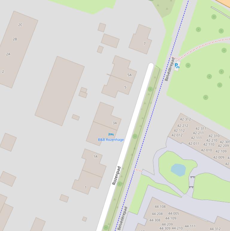 Kaart van het Rozenpad.