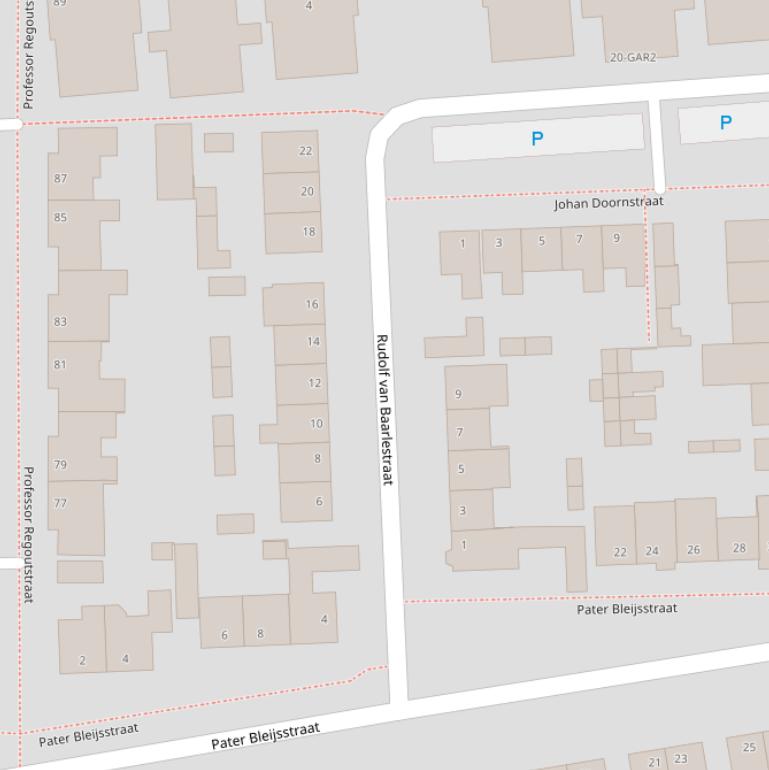 Kaart van de Rudolf van Baarlestraat.