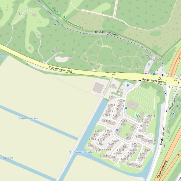 Kaart van de Ruigenhoekerweg.
