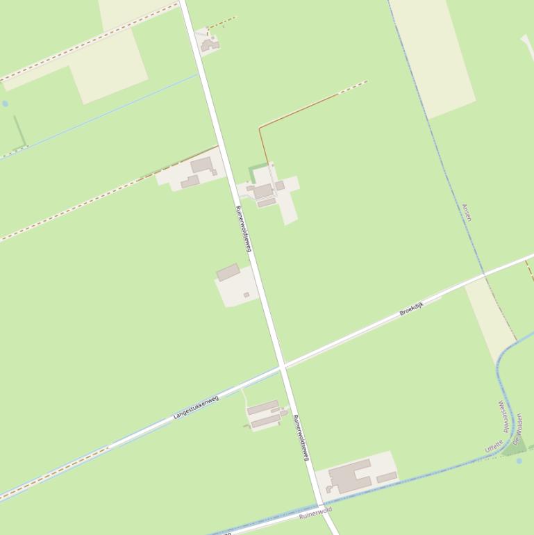 Kaart van de Ruinerwoldseweg.