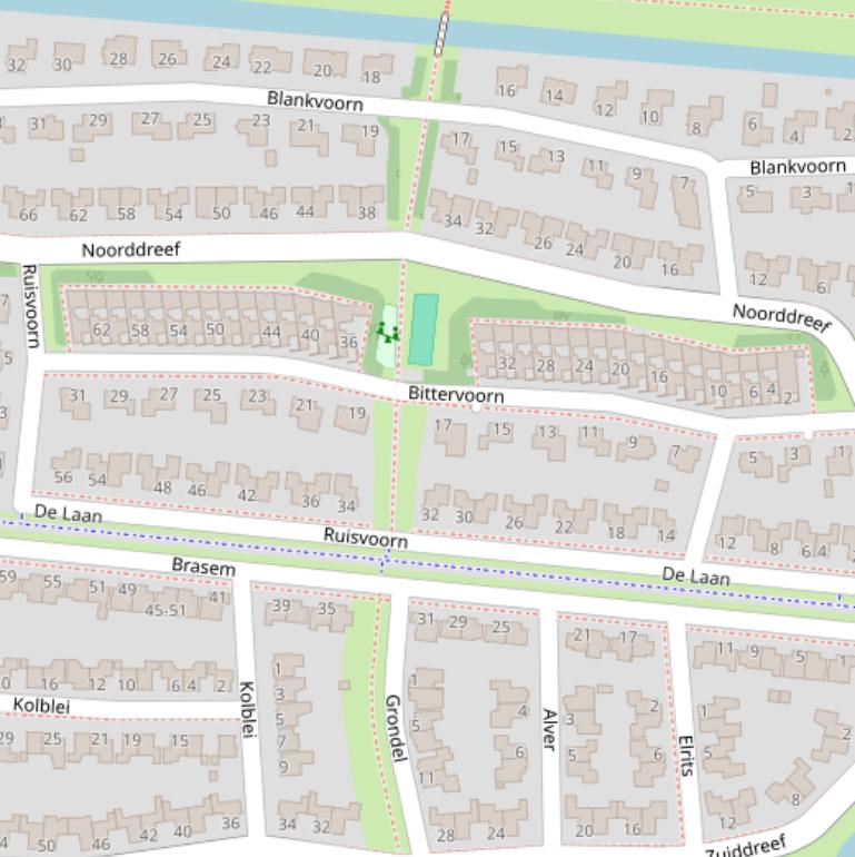 Kaart van  Ruisvoorn.