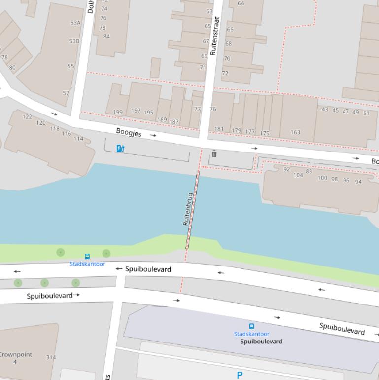 Kaart van de Ruitenbrug.