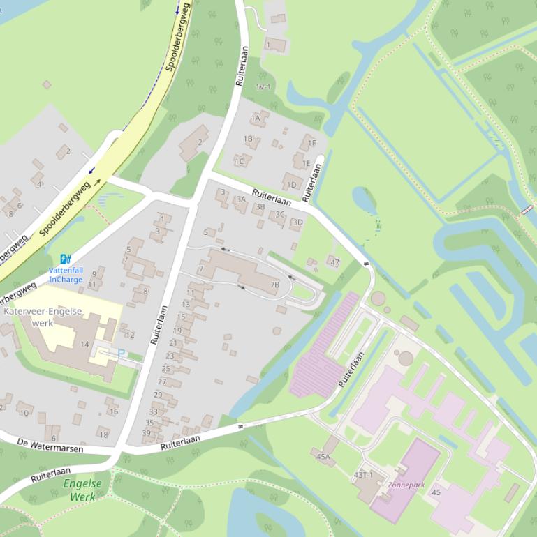 Kaart van de Ruiterlaan.