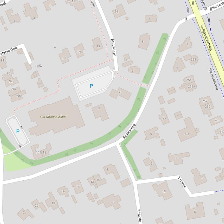 Kaart van de Ruitersteeg.