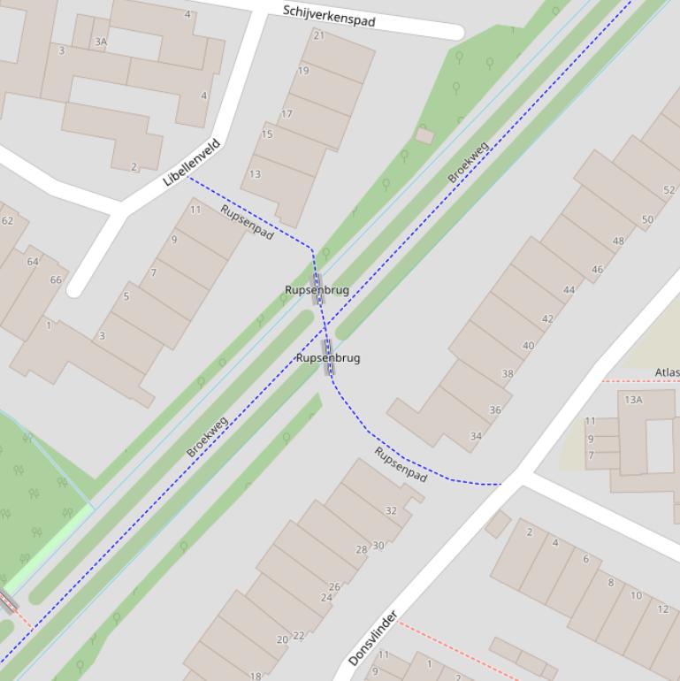 Kaart van het Rupsenpad.