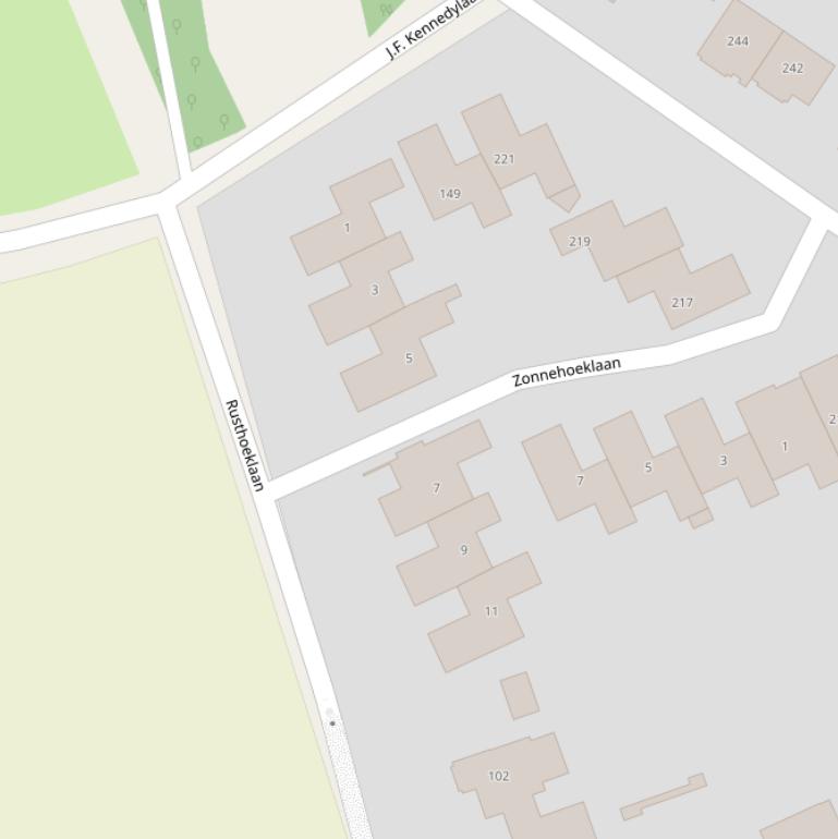 Kaart van de Rusthoeklaan.