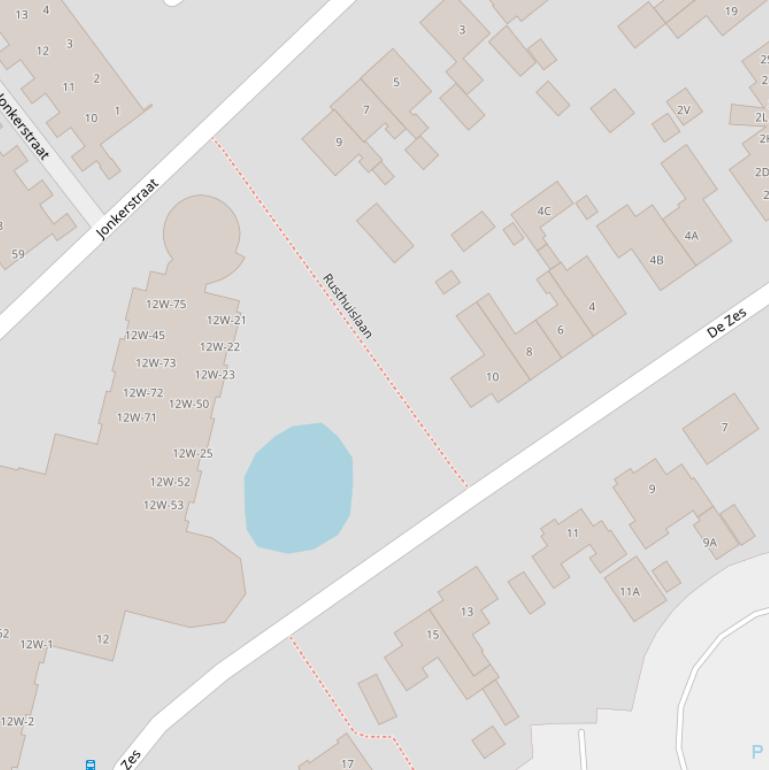 Kaart van de Rusthuislaan.