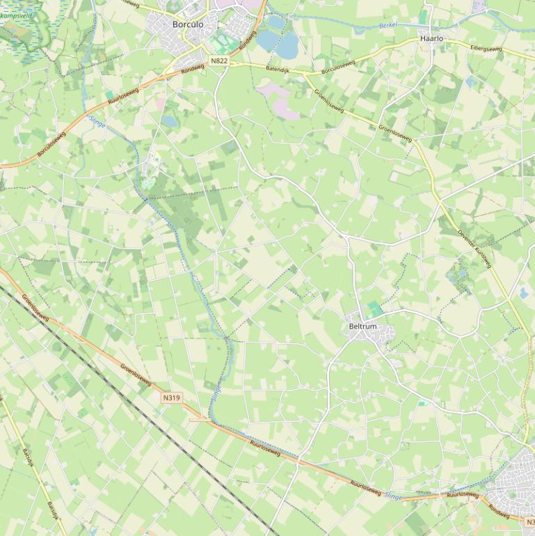 Kaart van de Ruurloseweg.