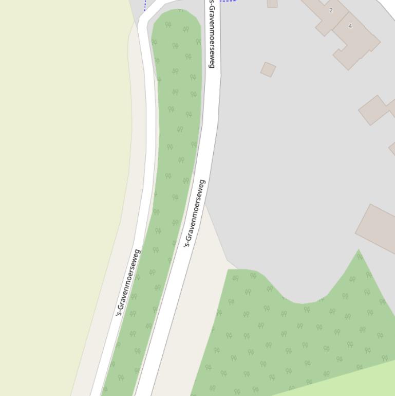 Kaart van de ’s Gravenmoerseweg.