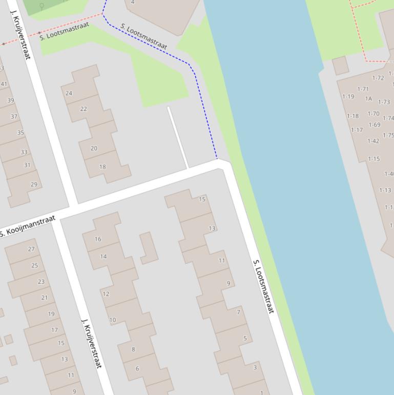 Kaart van de S. Lootsmastraat.