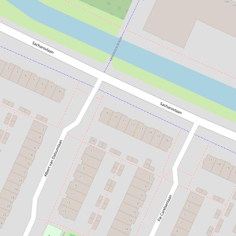 Kaart van de Sacharovlaan.