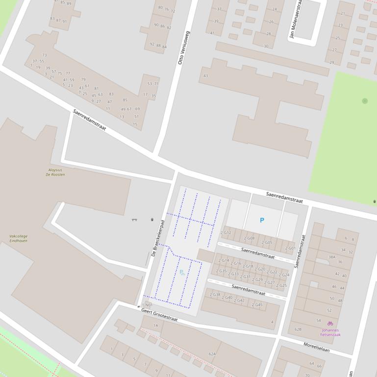 Kaart van de Saenredamstraat.