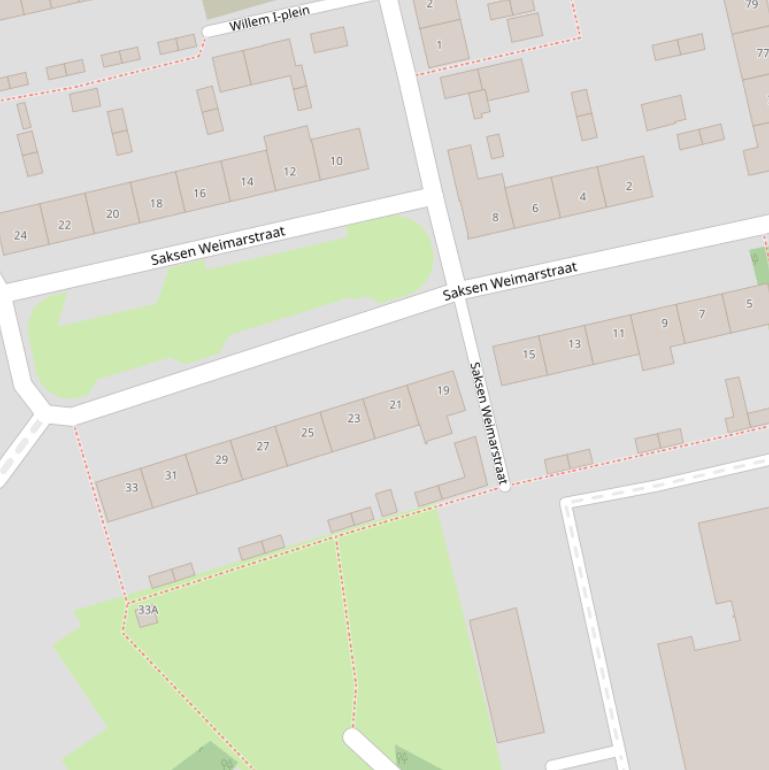 Kaart van  Saksen Weimarstraat.