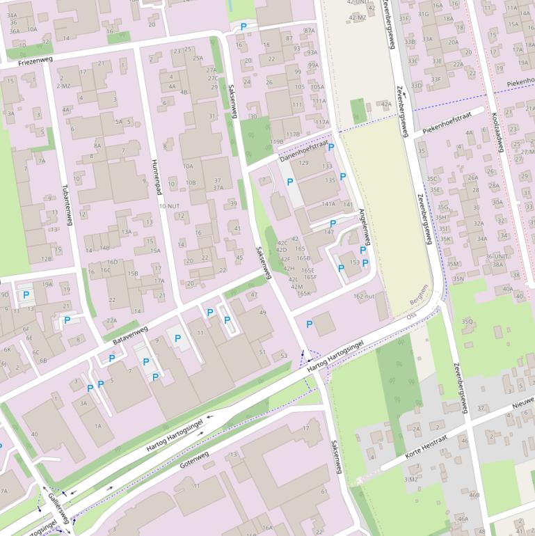 Kaart van de Saksenweg.