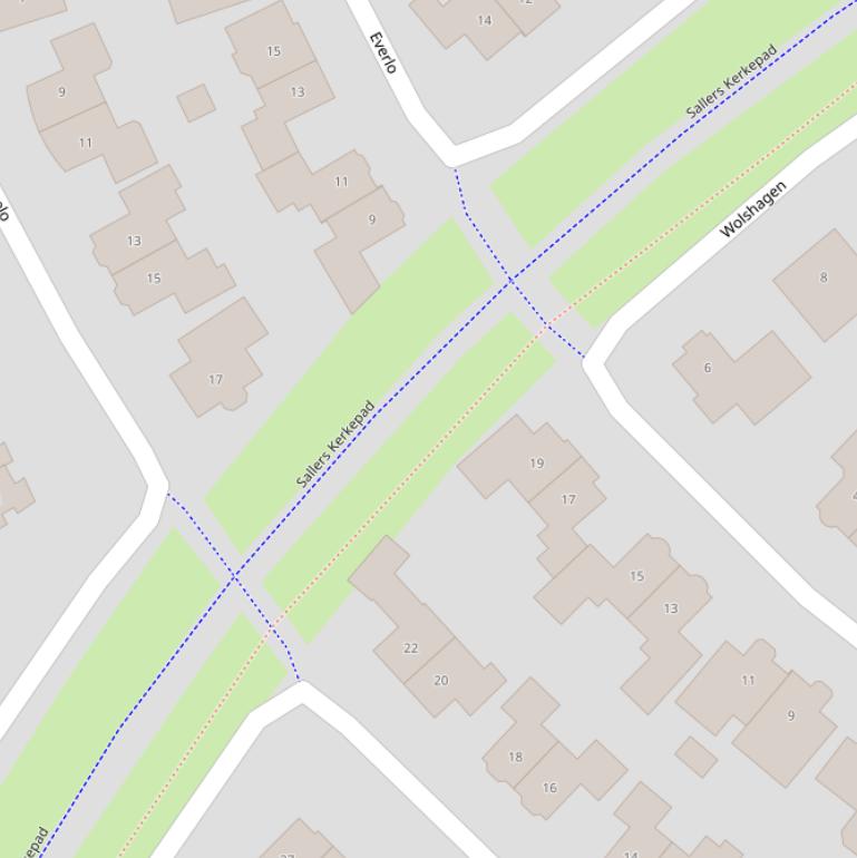 Kaart van het Sallers Kerkepad.