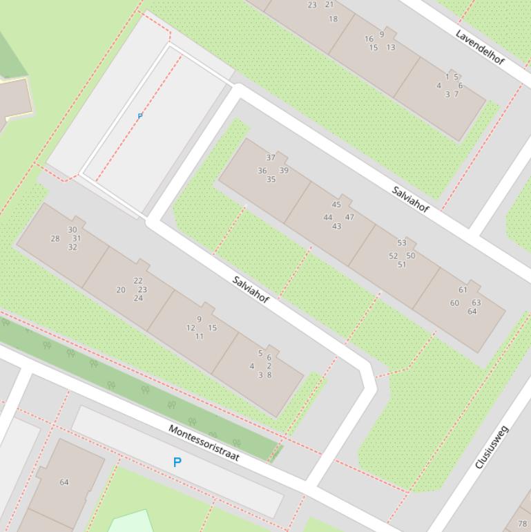 Kaart van de Salviahof.