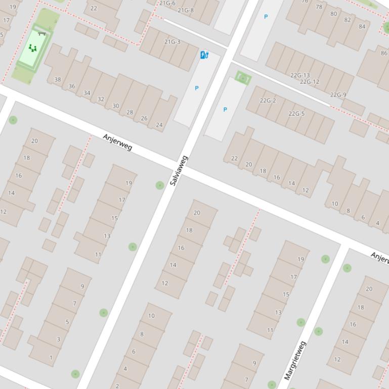 Kaart van de Salviaweg.