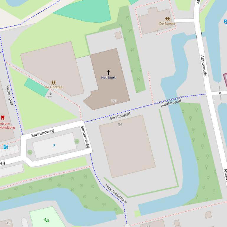 Kaart van het Sandinopad.