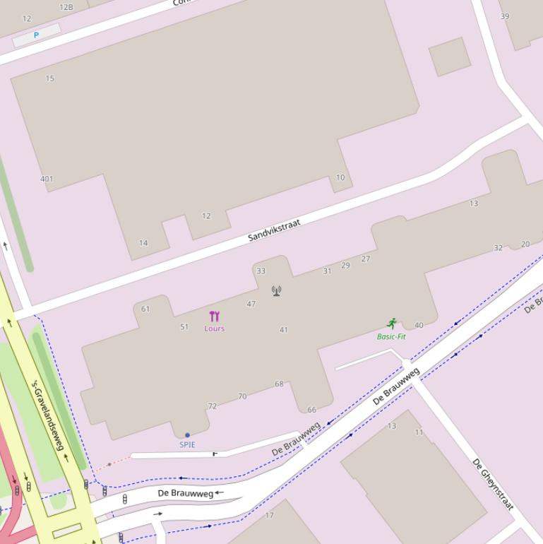 Kaart van de Sandvikstraat.