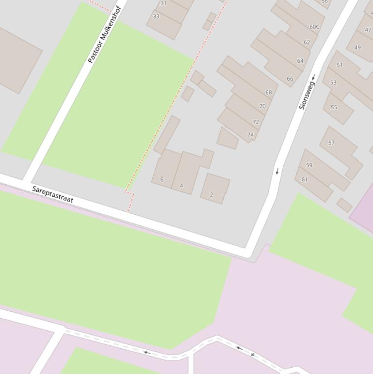 Kaart van de Sareptastraat.