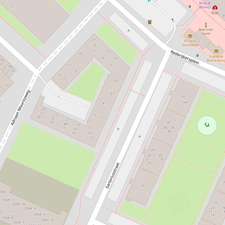 Kaart van de Sartoriusstraat.