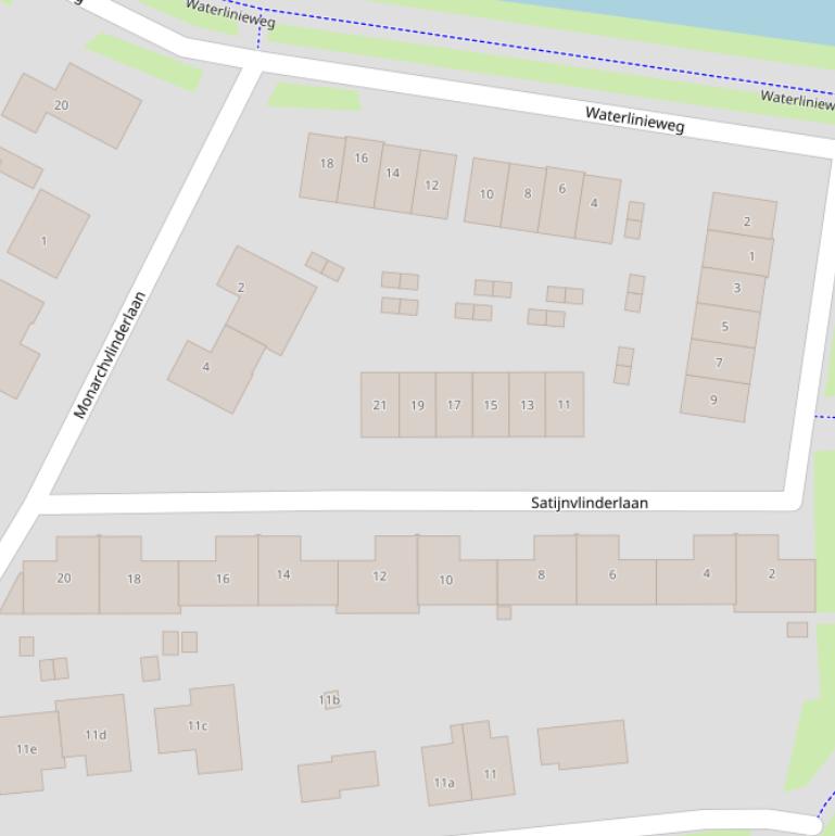 Kaart van de Satijnvlinderlaan.