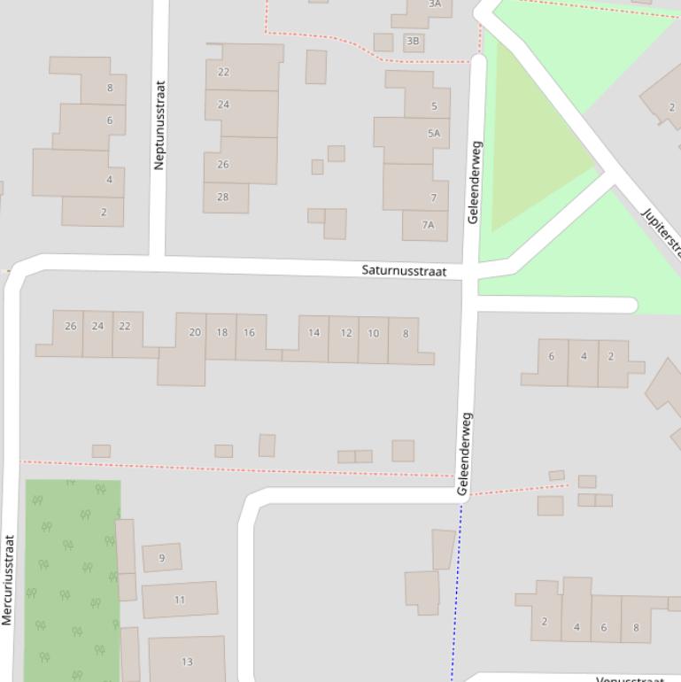 Kaart van de Saturnusstraat.