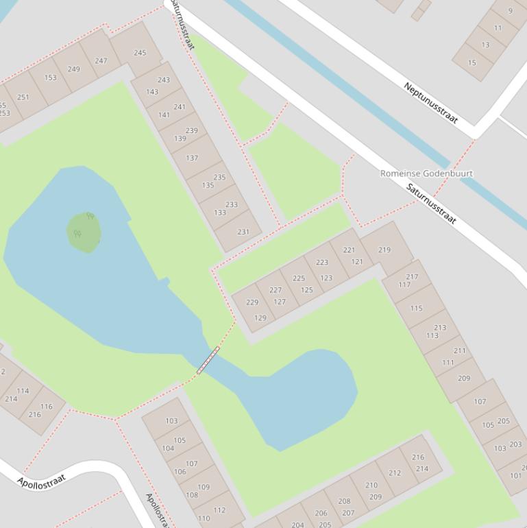 Kaart van de Saturnusstraat.