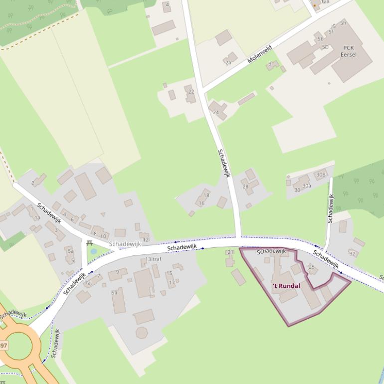 Kaart van  Schadewijk.